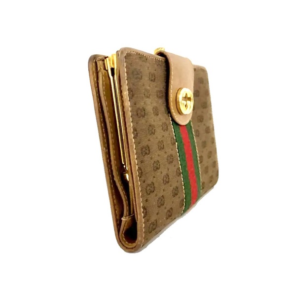 🏆💎💯 Gucci Sherryline Interlocking GG Logo Micro GG Canvas Wallet - Picture 2 of 8